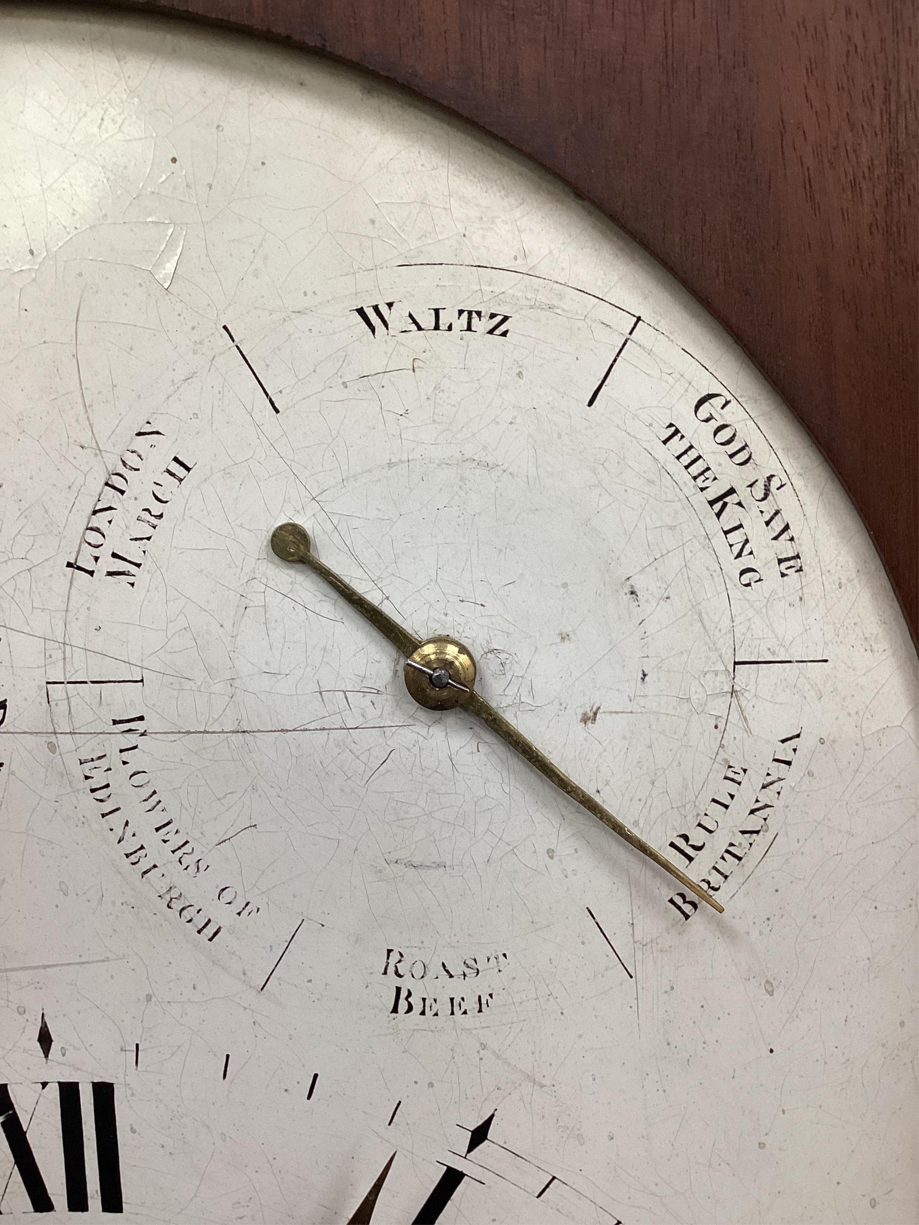 Lewin Levin of London. A patriotic George III brass-mounted mahogany repeating six-tune musical bracket clock